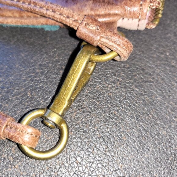 The Sak Wristlet Leather Bag Patchwork Striped Boho Wallet Retro - Picture 10 of 11